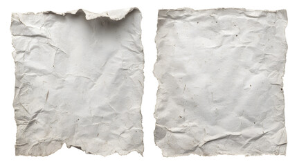 Obraz premium Old ripped torn blank white posters textures backgrounds grunge creased crumpled paper vintage collage placards empty space text