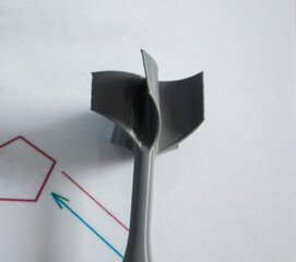 Shank stabilizer printed on 3D printer from molten plastic. Stabilization tail created on 3D...