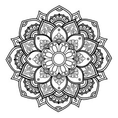 Intricate Floral Mandala Art Design Coloring Pattern