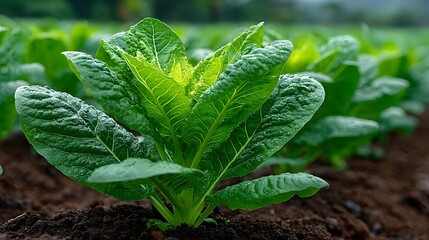 Lush Tobacco Field Showcasing Healthy Plant Growth in Spring
