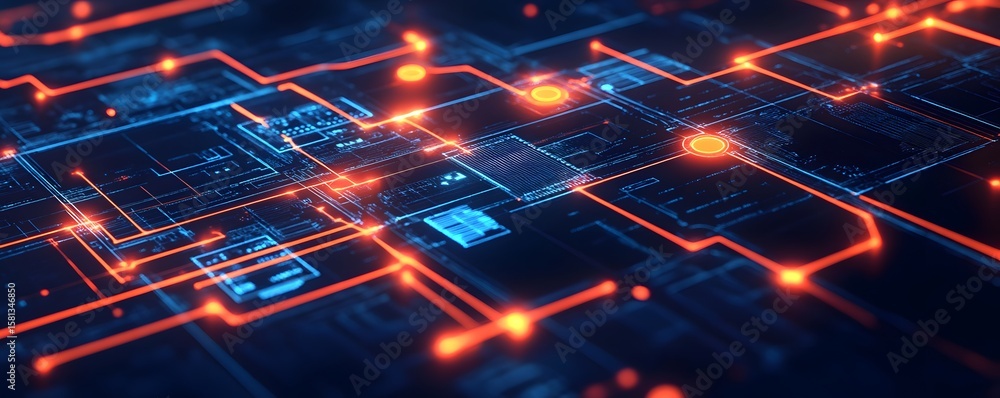 Aufkleber a vibrant and intricate representation of a digital network, showcasing glowing connections and circ