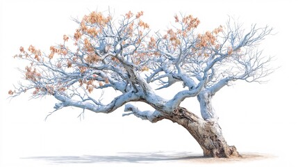 Fototapeta premium Vintage weathered tree branch captured in minimalist photography