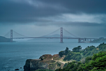 The Golden Gate Bridge viewed from Lands End, San Francisco, Calfornia, USA.