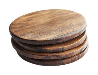 Wooden Coasters for Drink Protection and Style - Isolated on White Background