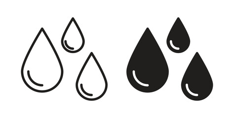 Raindrops icon. Vector illustration, flat and stroke