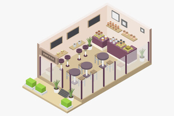 Isometric coffee house