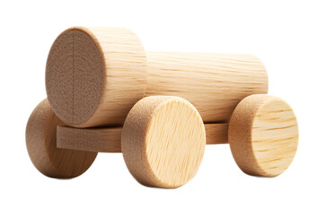 Wooden Toy for Classic and Antique Decor - Isolated on White Background