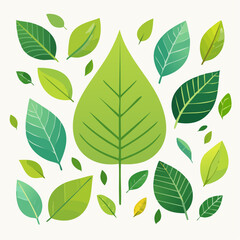 seamless pattern with green leaves