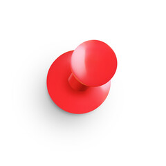 Top view of a Red office pushpin isolated on transparent background PNG
