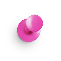 Top view of a Pink office pushpin isolated on transparent background PNG