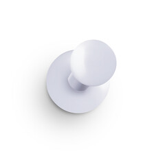 Top view of a White office pushpin isolated on transparent background PNG