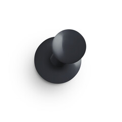Top view of a Black office pushpin isolated on transparent background PNG