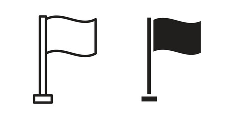 Flag icon. Vector illustration, flat and stroke