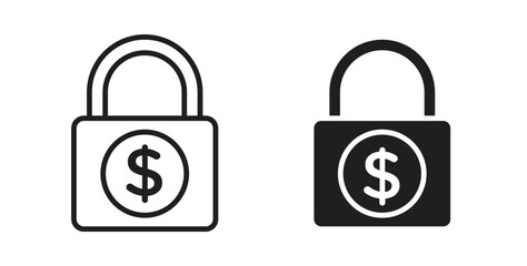 Fixed price icon. Vector illustration, flat and stroke