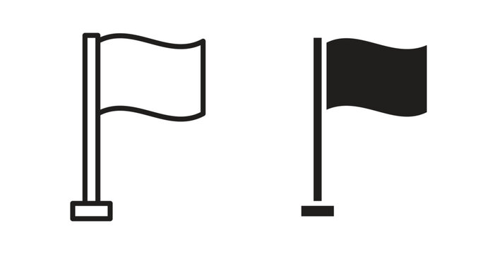 Flag icon. Vector illustration, flat and stroke