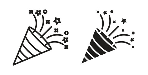 Fototapeta premium Confetti icon. Vector illustration, flat and stroke