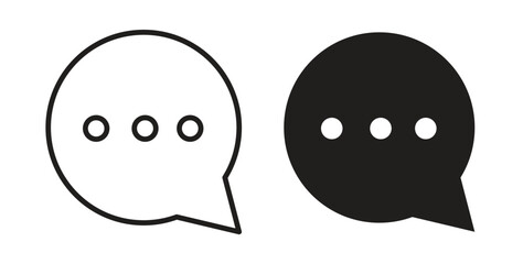 Comment icon. Vector illustration, flat and stroke