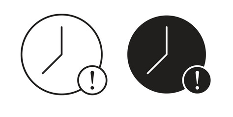Alarm exclamation icon. Vector illustration, flat and stroke