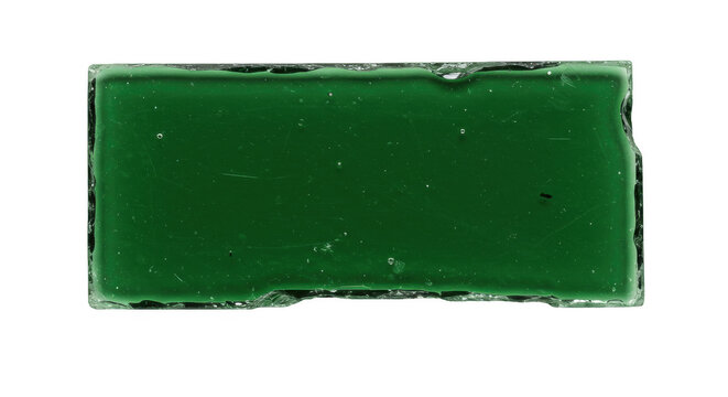 Matte Green Glass Shard with Broken Edges – Rectangle Shaped Glass Blank for Design Projects, Cracked Glass Banner Template PNG