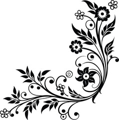 Decorative Corner With Wildflowers And Twirling Vi