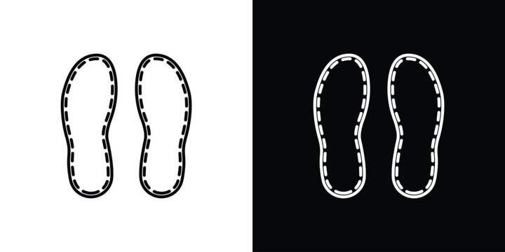 Soles icon pack with black and white editable stroke lines for graphic design work