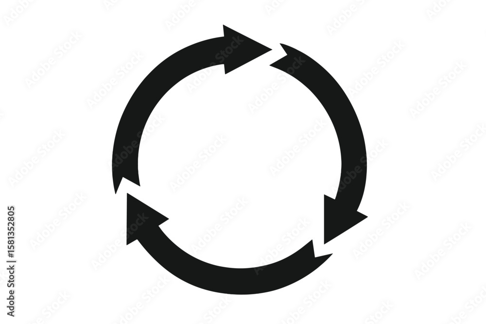 Poster circle arrows icon. vector round shape. concept of reload, refresh, recycle. loop, rotation, continu
