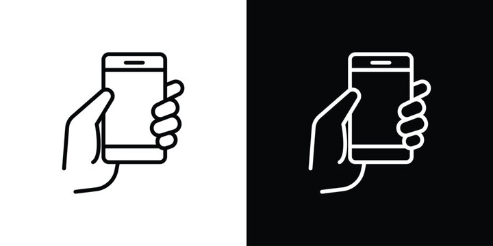 NFC communication icon pack with black and white editable stroke lines for graphic design work