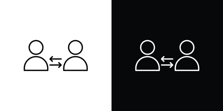 Mediator icon pack with black and white editable stroke lines for graphic design work