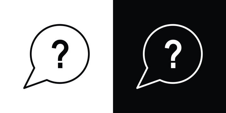 Interrogation icon pack with black and white editable stroke lines for graphic design work