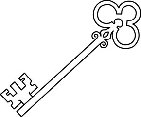 key line vector illustration isolated on white background