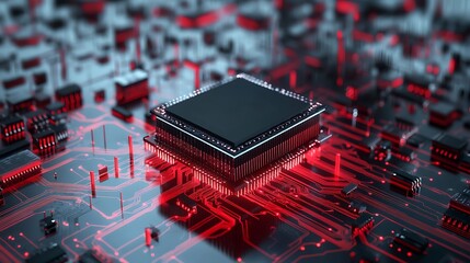 electronic components on a motherboard
