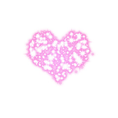 Sparkling Pink Heart on Transparent Background
