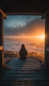 Contemplation by the sea