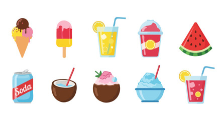 Summer Treats: Ice Cream, Drinks & Fruit Icons
