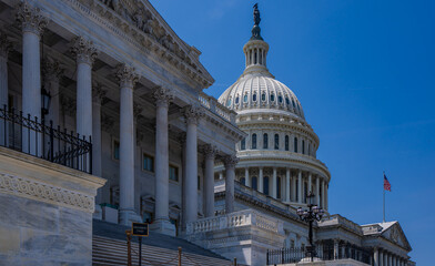 USA Capitol. Washington DC skyline featuring the Capitol. Senate and House USA building. USA...