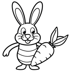Rabbit line art coloring page 