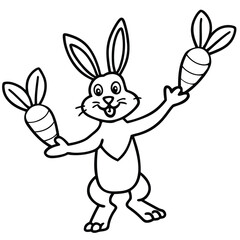 Rabbit line art coloring page 