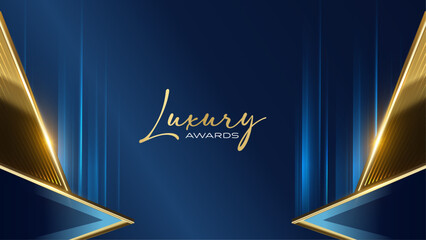 Royal Blue and Gold Luxury Abstract Background designed for premium presentations and elegant occasions.VIP Invitation Layout with Classic Golden Elements.Premium Design for Wedding or Anniversary.
