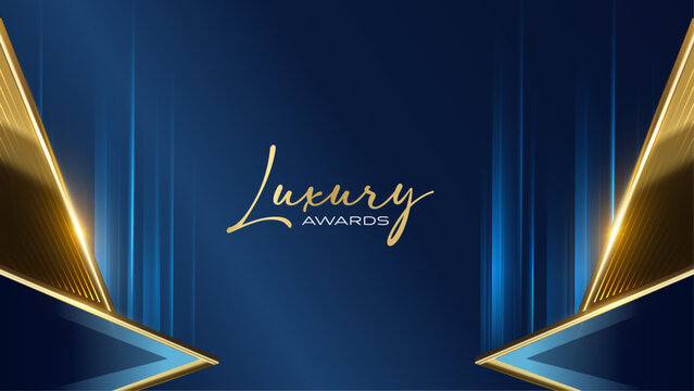 Royal Blue and Gold Luxury Abstract Background designed for premium presentations and elegant occasions.VIP Invitation Layout with Classic Golden Elements.Premium Design for Wedding or Anniversary.
