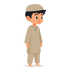 islamic kid vector cartoon draw