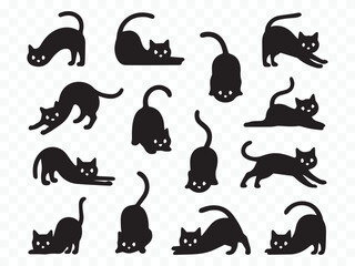 hand drawn cat poses vector pack: playful and realistic feline positions, instant download eps, ai, svg files for pet art and design