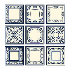 Obraz premium Ornate decorative frames with floral motifs ornate borders