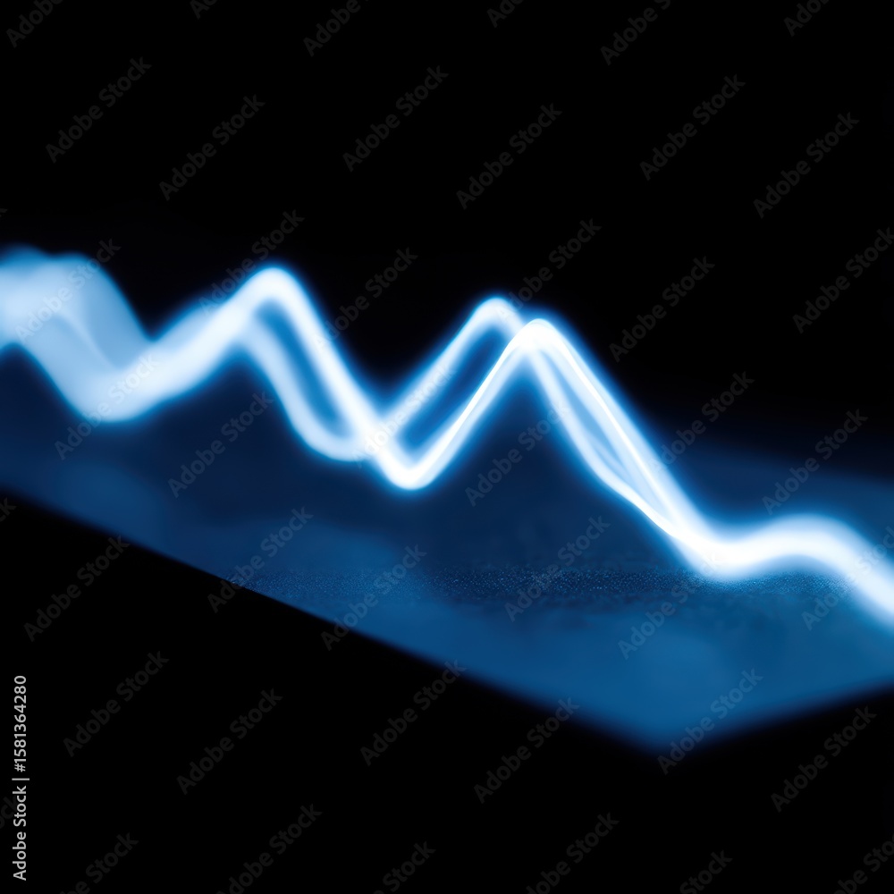 Poster blue light wave abstract background with dynamic flowing energy lines