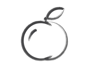 Peach hand drawn illustration. Agriculture, gardening and harvest symbol. Natural organic fruit. Isolated vector image