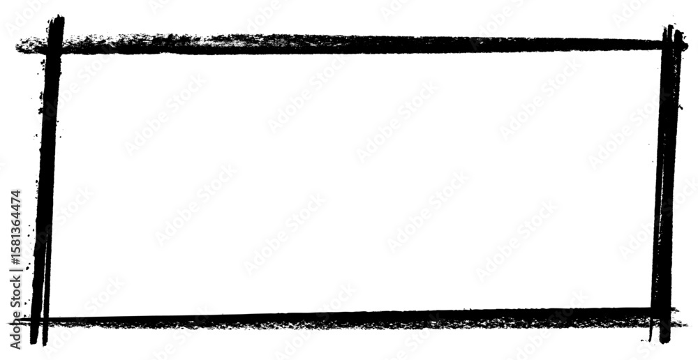 Poster hand-drawn rectangular ink frame with bold vertical lines and distressed horizontal strokes. vector 