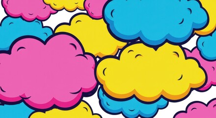 Colorful pop flowing cloud background
