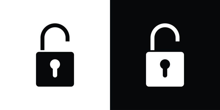 Unlock icon. vector graphics pack.