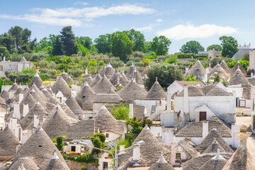 Trulli of Alberobello view, typical houses of Puglia, Italy.