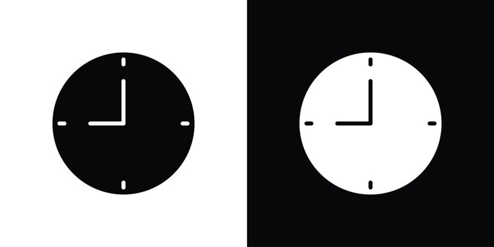 Clock nine icon. vector graphics pack.