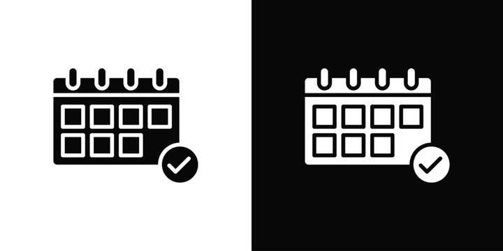 Calendar check icon. vector graphics pack.